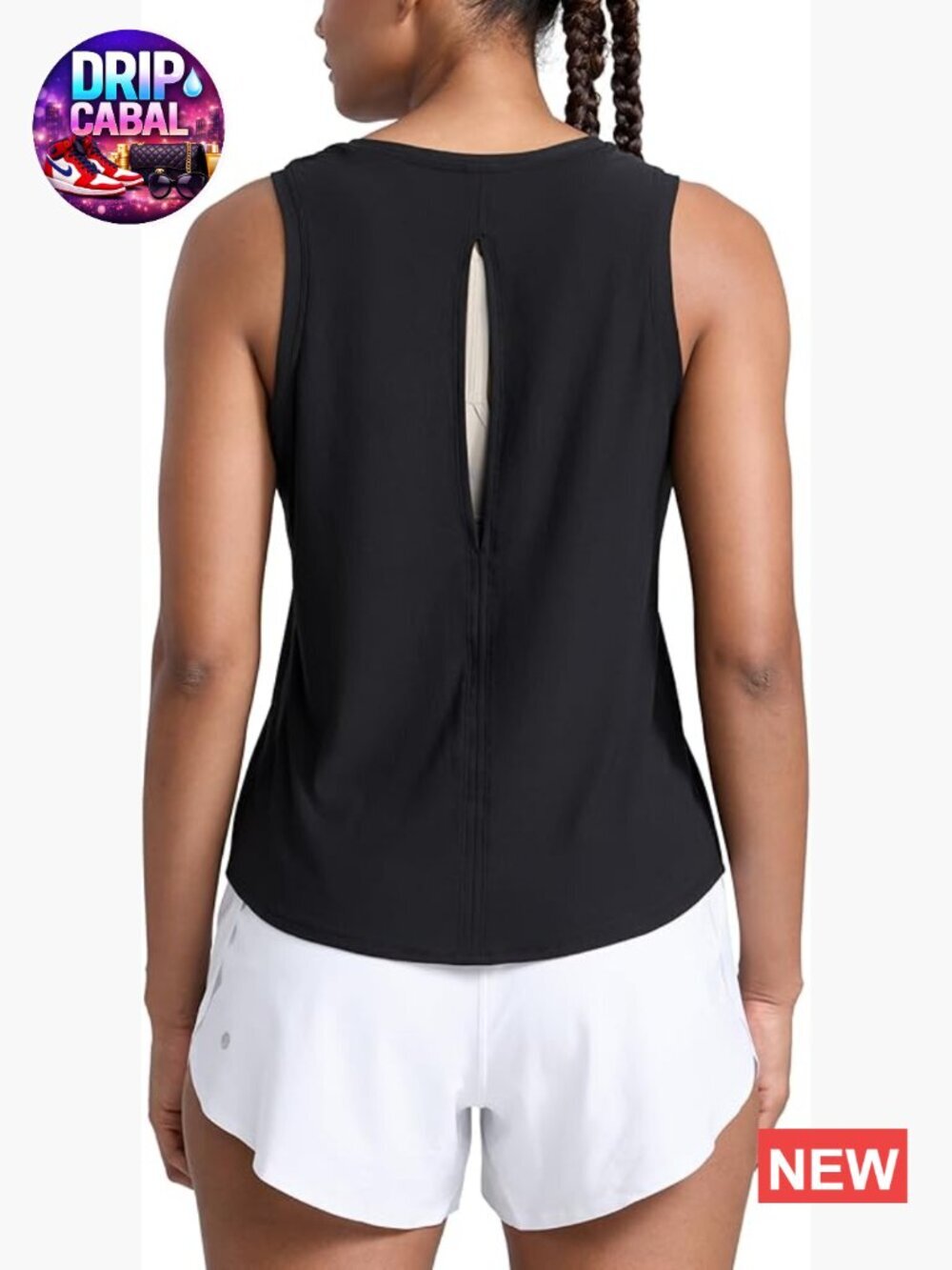 Lightweight High Neck Open Back Tank Top for Running Gym Workout